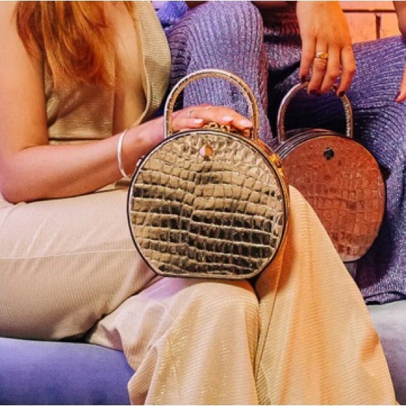 BNWT Kate Spade Andi metallic croc embossed leather bag - Picture 13 of 14